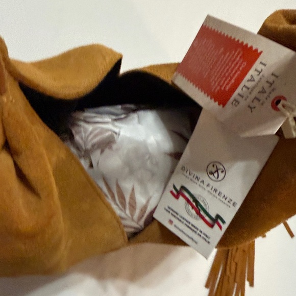 Divina Firenze Fringe Genuine Leather Suede Shoulder Bag NWT - Picture 11 of 13